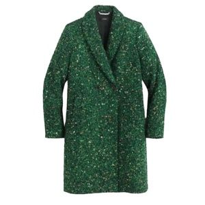 ISO IN SEARCH OF Jcrew Peacock Green Speckled Coat Size 12